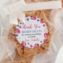 Pegatina Redonda Pegatinas de fresa etiquetas Cumpleaños Baby Showe