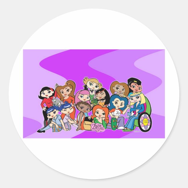 Pegatina Redonda Pegatinas de Friendz (Anverso)