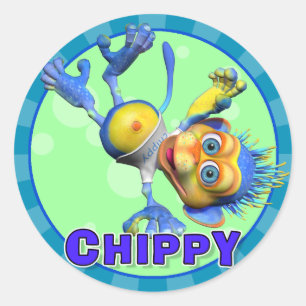 Pegatina Redonda Pegatinas de Fun Chippy