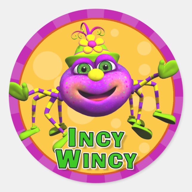 Pegatina Redonda Pegatinas de Fun Incy Wincy (Anverso)