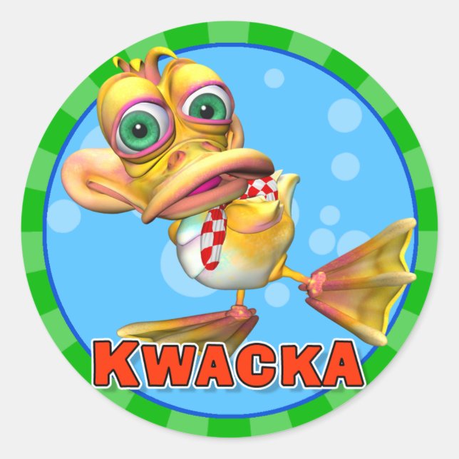 Pegatina Redonda Pegatinas de Fun Kwacka (Anverso)