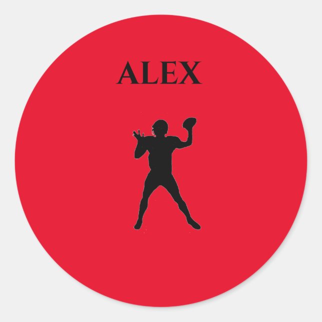 Pegatina Redonda Pegatinas de fútbol con nombre personalizado. (Anverso)