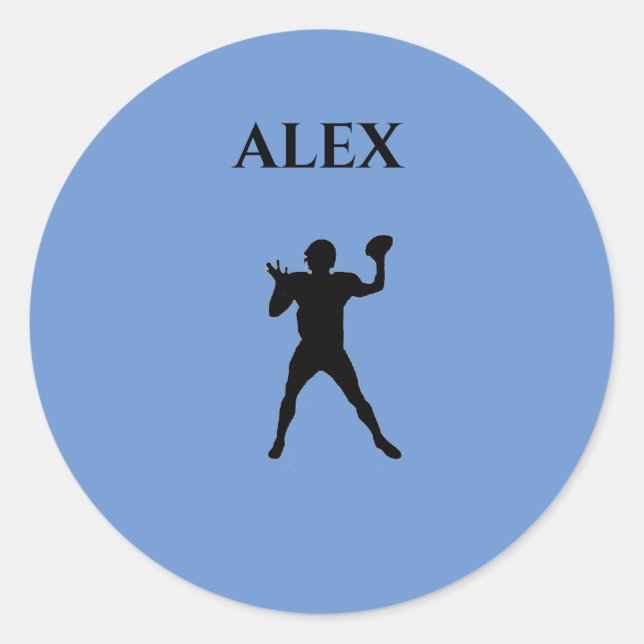 Pegatina Redonda Pegatinas de fútbol con nombre personalizado. (Anverso)