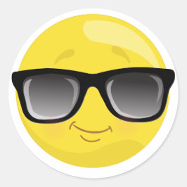 Pegatina Redonda Pegatinas de gafas de sol con uso de emoji
