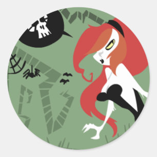 Pegatina Redonda Pegatinas de Gal espeluznantes