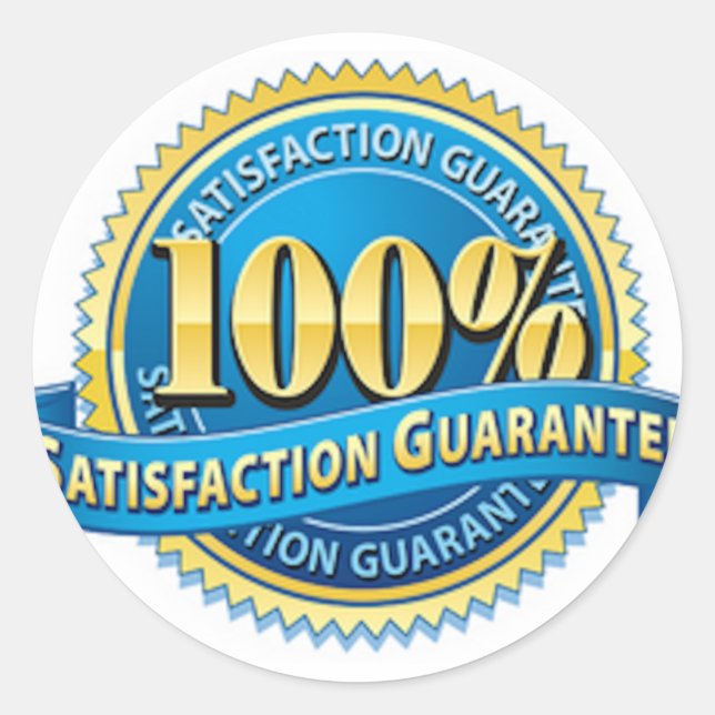 Pegatina Redonda Pegatinas de Garantía de Satisfacción (Anverso)