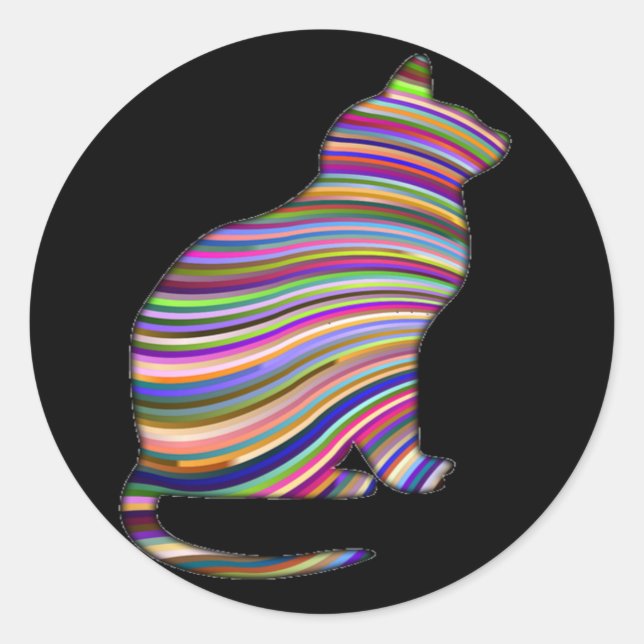 Pegatina Redonda pegatinas de gatos del arco iris (Anverso)