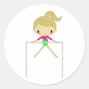 Pegatina Redonda Pegatinas de gimnasia Chicas personalizados