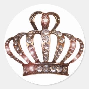 Pegatina Redonda Pegatinas de Gold Tiara