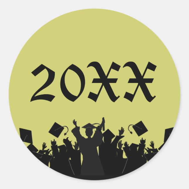 Pegatina Redonda Pegatinas de graduación 2010 - Elegir colores UR (Anverso)