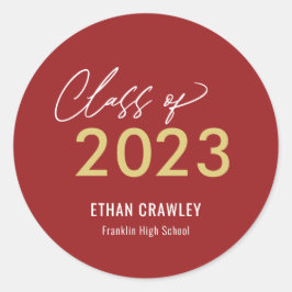 Pegatina Redonda Pegatinas de Graduación de Color Editable de la Ga