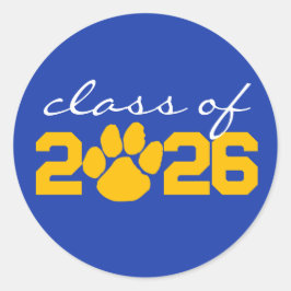 Pegatina Redonda Pegatinas de graduación de impresión de Blue & Gol