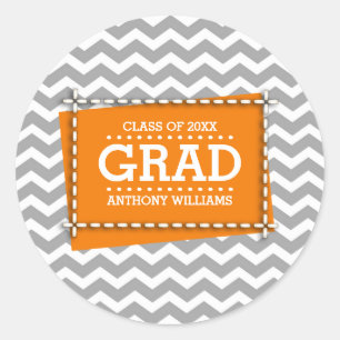 Pegatina Redonda Pegatinas de graduación del Personalizado del patr