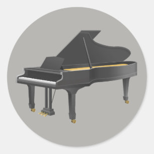 Pegatina Redonda Pegatinas de Grand Piano