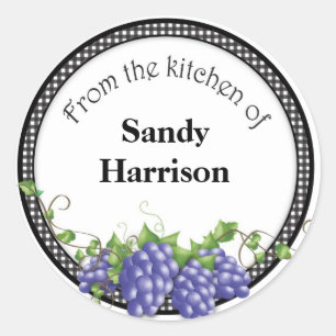 Pegatina Redonda Pegatinas de Grape Jelly Jar