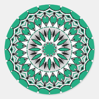Pegatina Redonda Pegatinas de Green Mandal (Diseño 1)