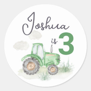 Pegatina Redonda Pegatinas de Green Tractor Personalizado