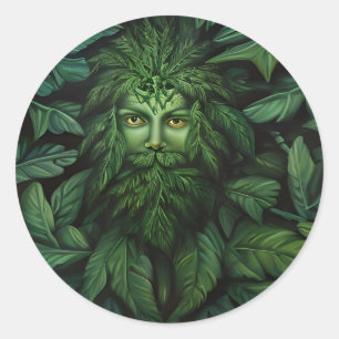Pegatina Redonda Pegatinas de Green Tree Man
