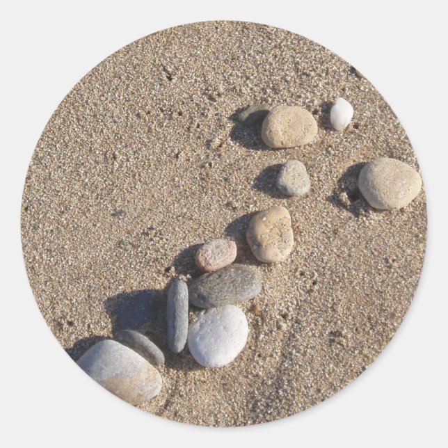 Pegatina Redonda Pegatinas de guijarros (Anverso)