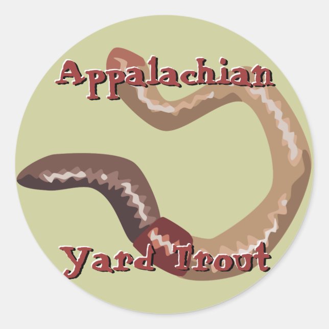 Pegatina Redonda Pegatinas de gusanos de tierra (Anverso)