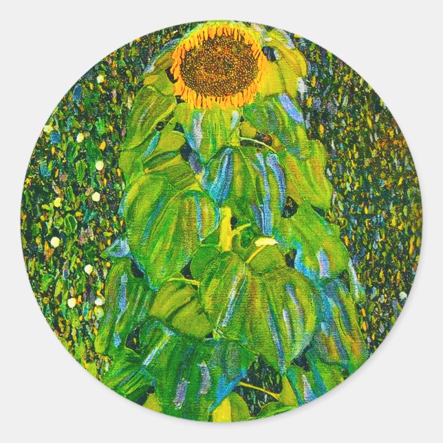 Pegatina Redonda Pegatinas de Gustav Klimt Sunflower (Anverso)