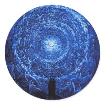 Pegatinas de Gustave Dore The White Rose (azul)