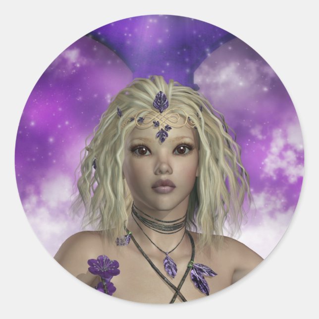 Pegatina Redonda Pegatinas de hadas etéreos (Anverso)