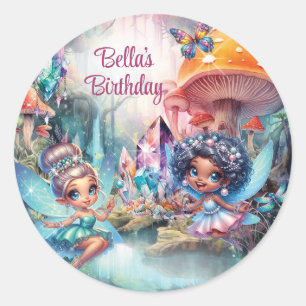 Pegatina Redonda Pegatinas de hadas mágicas