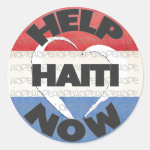 Pegatina Redonda Pegatinas de Haiti Relief Valentine