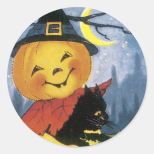 Pegatina Redonda Pegatinas de Halloween de época