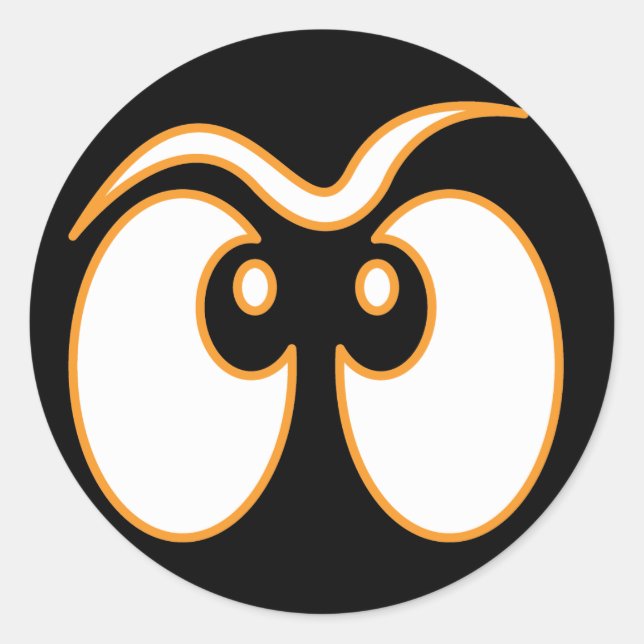 Pegatina Redonda Pegatinas de Halloween de Ghost Eyes (Anverso)