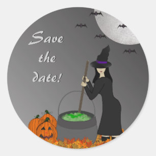 Pegatina Redonda Pegatinas de Halloween del Brew de WItchy