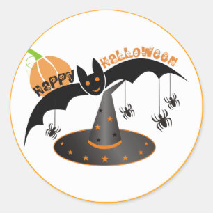 Pegatina Redonda Pegatinas de Halloween felices
