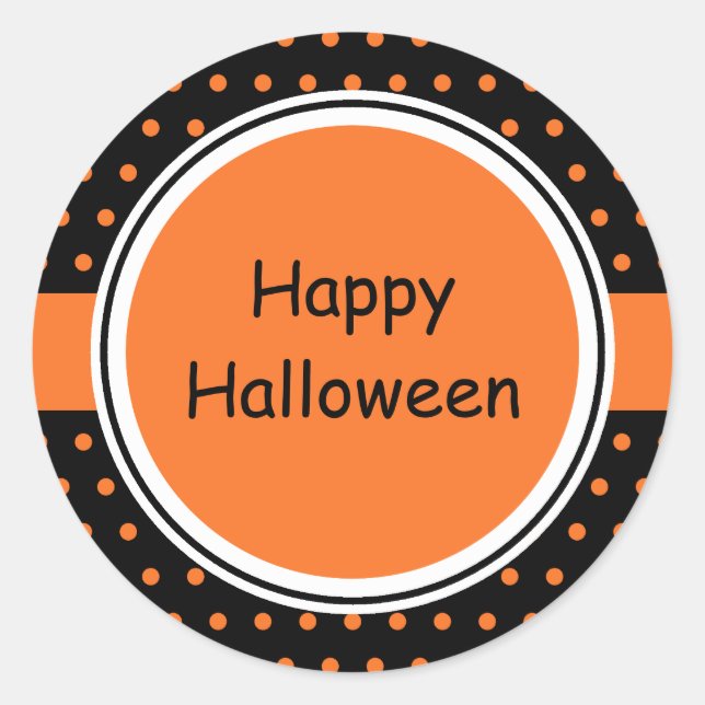 Pegatina Redonda Pegatinas de Halloween felices (Anverso)