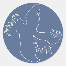 Pegatina Redonda Pegatinas de Hanukkah (1 1/2"/3") "Chanukah Dove"