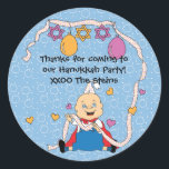 Pegatina Redonda Pegatinas de Hanukkah (1 1/2" o 3") Personalizados<br><div class="desc">Personalice cambiando el tamaño del tipo de letra, el estilo, el color y la redacción. Tantos usos: De y hacia pegatinas de regalo, Gracias pegatinas en bolsas de regalo, Toppers de pasteles (pegue en el material pesado, corte el pegatina, toma de dientes de cinta en la parte posterior del material...</div>