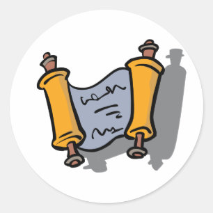 Pegatina Redonda Pegatinas de Hanukkah Scroll