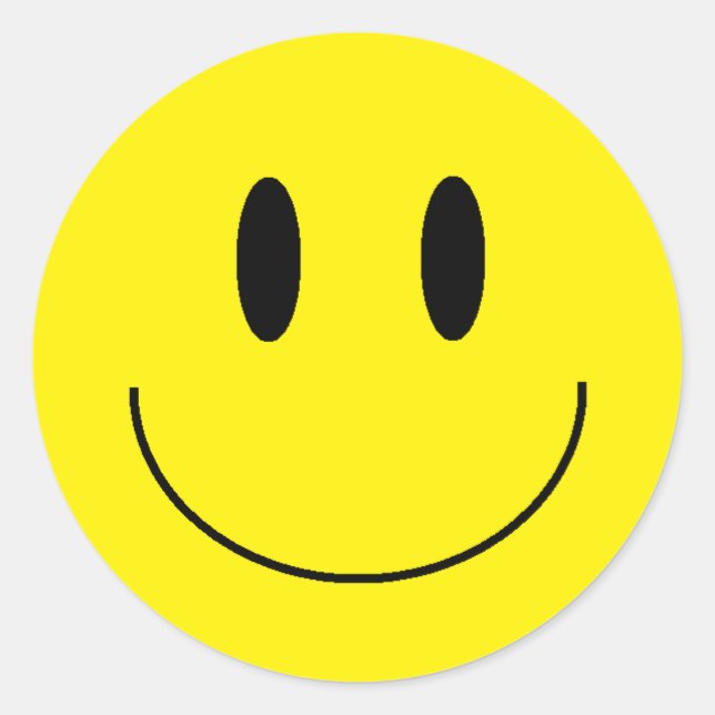 Pegatina Redonda pegatinas de "Happy Face" (Anverso)