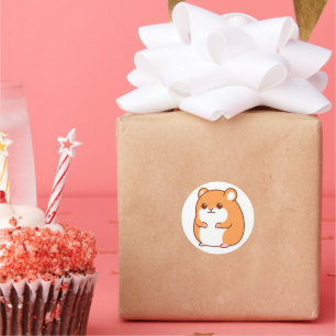 Pegatina Redonda Pegatinas de Happy Hamster
