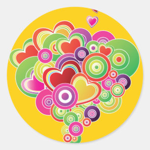 Pegatina Redonda Pegatinas de Happy Hearts Reward