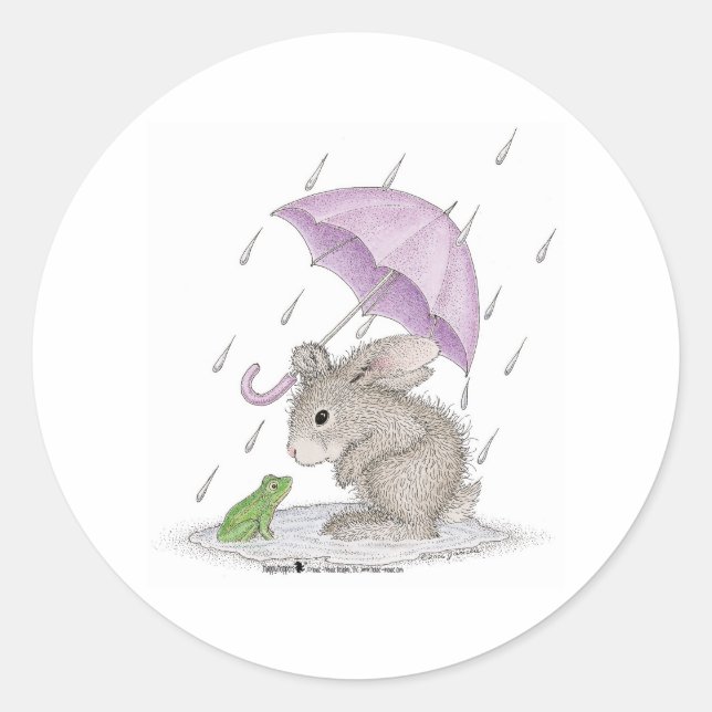 Pegatina Redonda Pegatinas de Happy Hoppers® (Anverso)