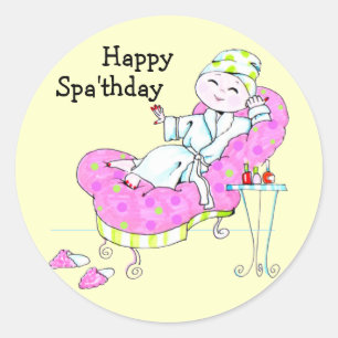Pegatina Redonda Pegatinas de Happy Spa'thday
