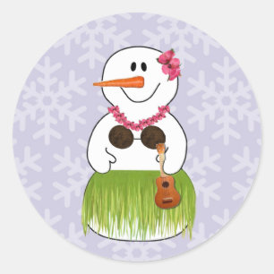 Pegatina Redonda Pegatinas de Hawaii Snow