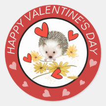 Pegatinas de Hedgehog Hearts Valentines