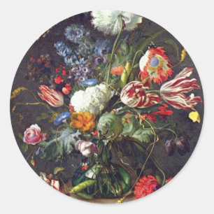 Pegatina Redonda Pegatinas De Heem Flower
