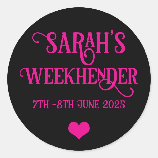 Pegatina Redonda Pegatinas de Hen Do personalizados de moda | Bride (Anverso)