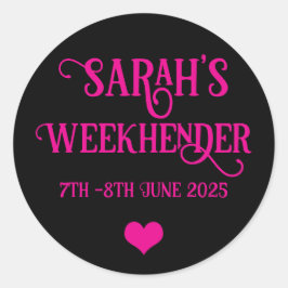 Pegatina Redonda Pegatinas de Hen Do personalizados de moda | Bride