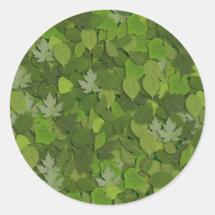 Pegatina Redonda Pegatinas de hojas verdes
