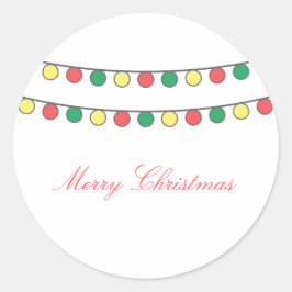 Pegatina Redonda Pegatinas de Holiday String de Lights