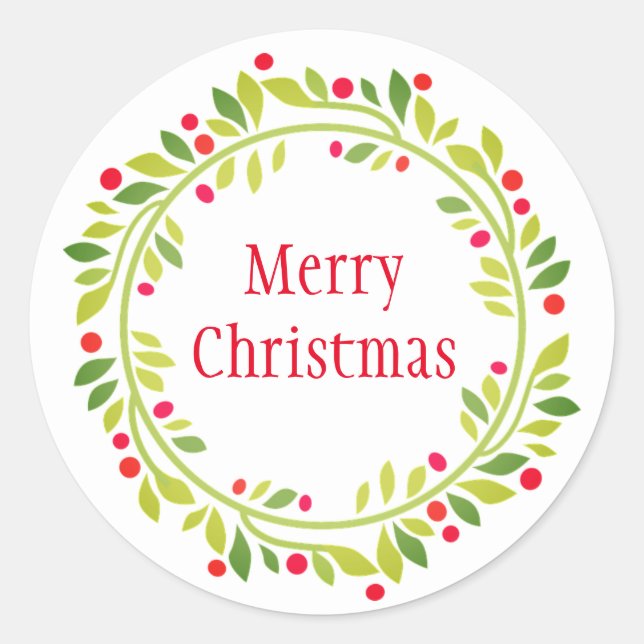 Pegatina Redonda Pegatinas de Holiday Wreath (Anverso)